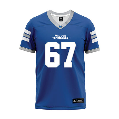 MTSU - NCAA Football : Henry Hamlin - Blue Premium Football Jersey