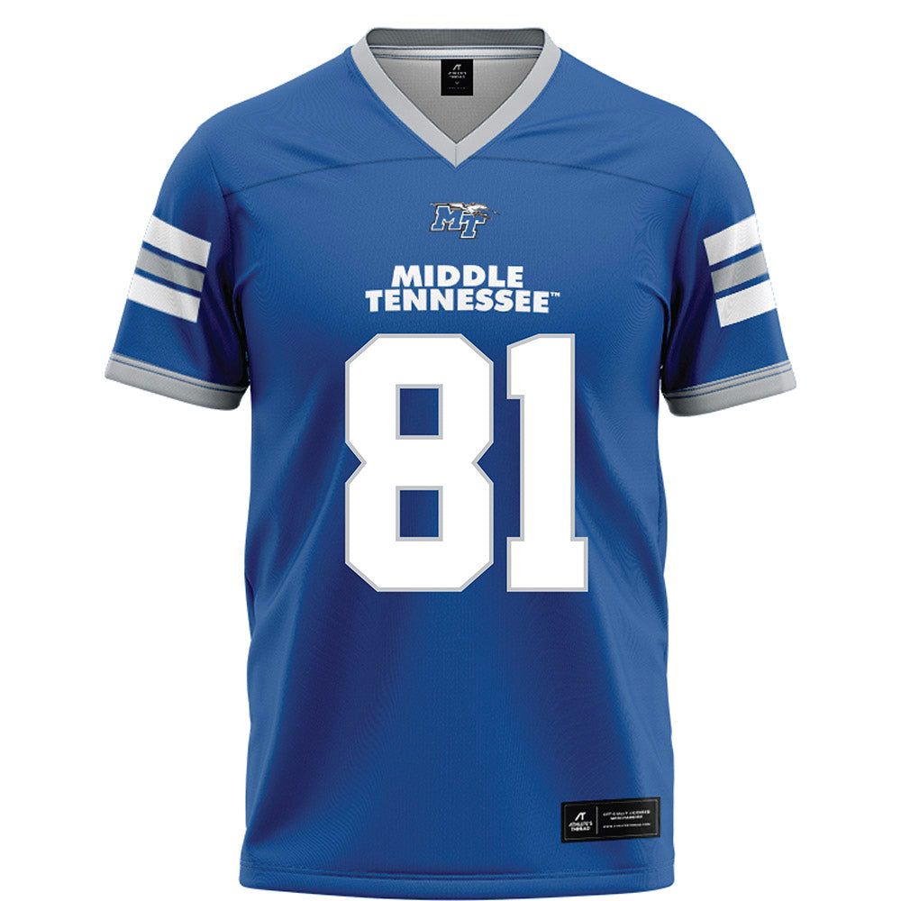 MTSU - NCAA Football : Wilson Hodges - Blue Football Jersey-0
