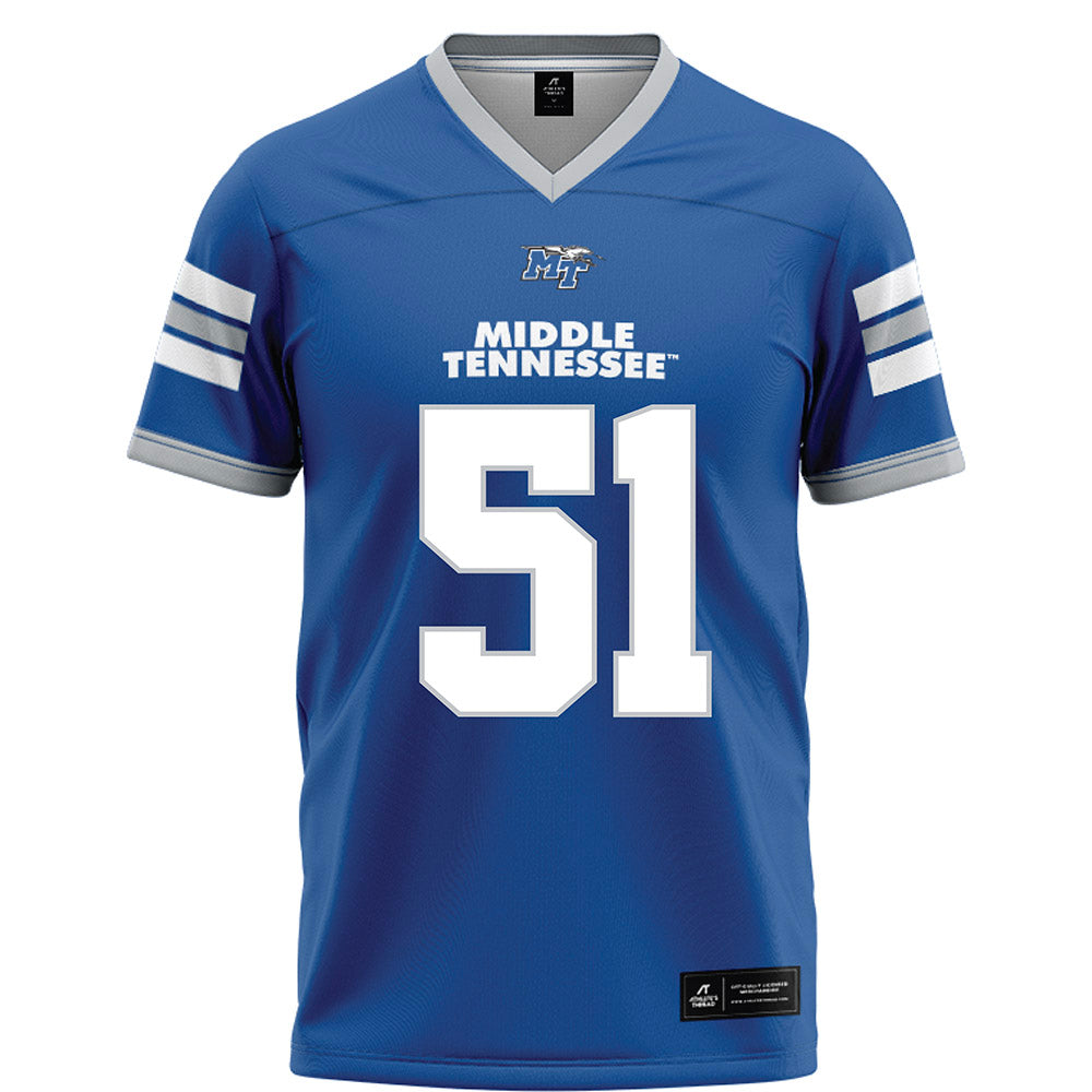 MTSU - NCAA Football : Quentin Butler - Blue Football Jersey-0