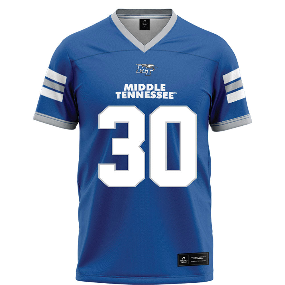 MTSU - NCAA Football : Rai'keyrean Chandler - Blue Football Jersey-0