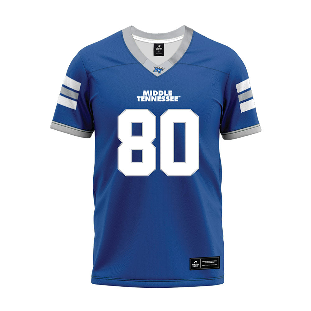 MTSU - NCAA Football : Aj Toney - Blue Premium Football Jersey