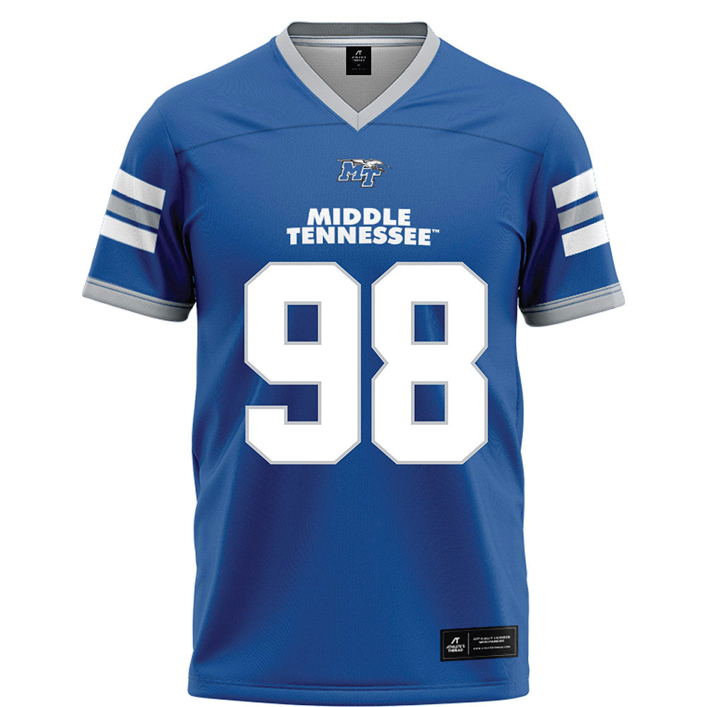 MTSU - NCAA Football : Shakai Woods - Blue Football Jersey