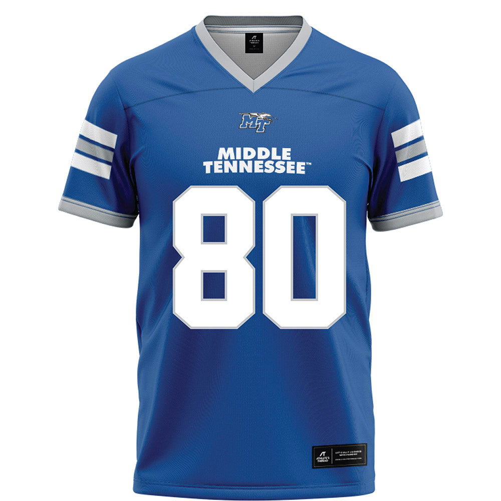 MTSU - NCAA Football : Zaidyn Moore - Blue Football Jersey-0