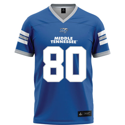 MTSU - NCAA Football : Zaidyn Moore - Blue Football Jersey-0
