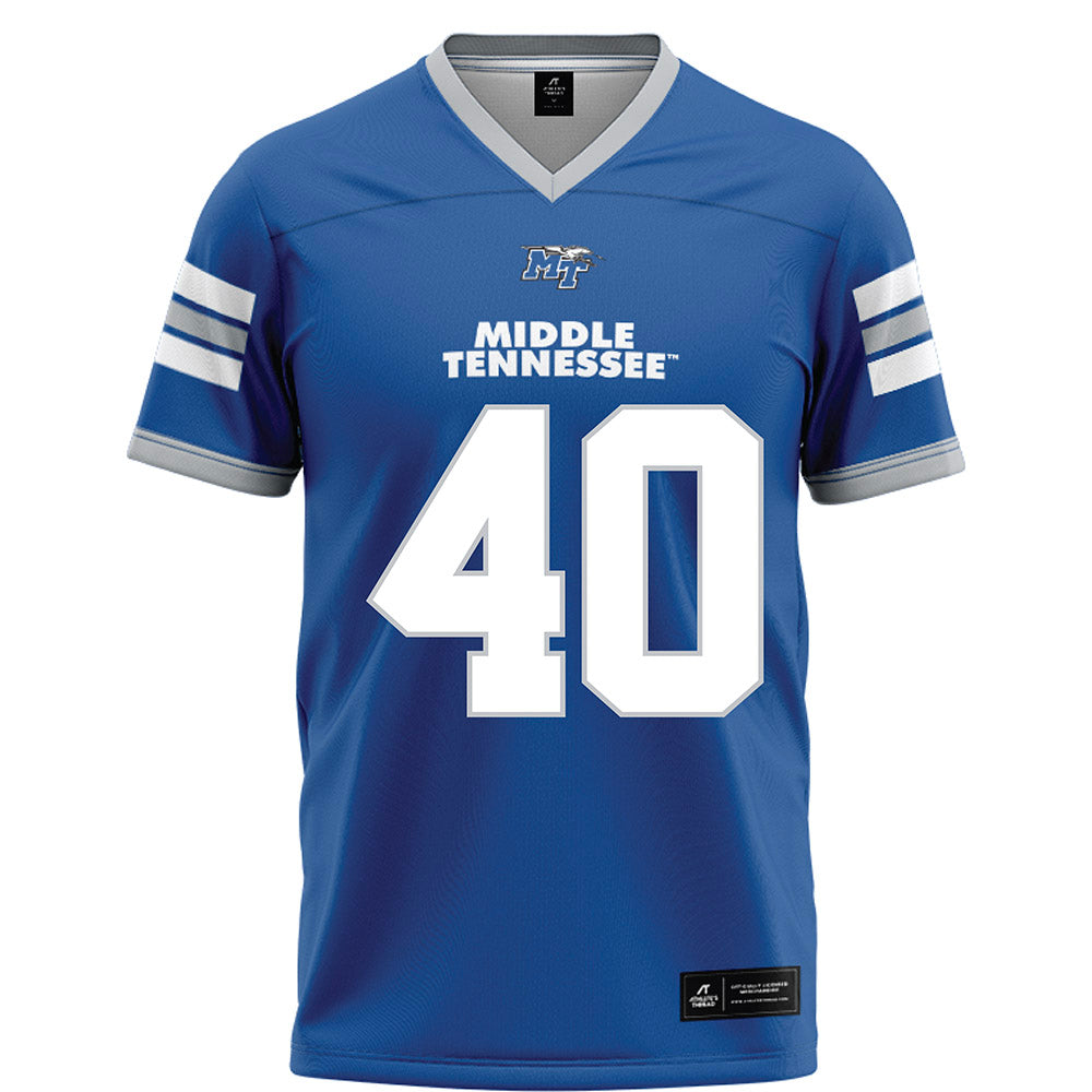 MTSU - NCAA Football : Henry Hamlin - Blue Football Jersey-0