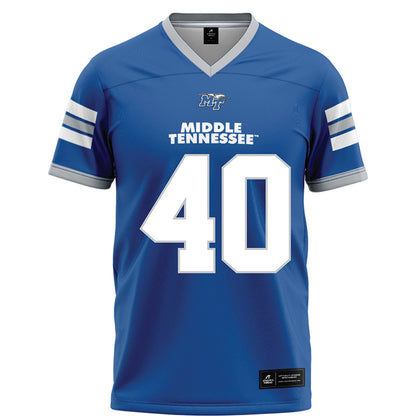 MTSU - NCAA Football : Henry Hamlin - Blue Football Jersey-0