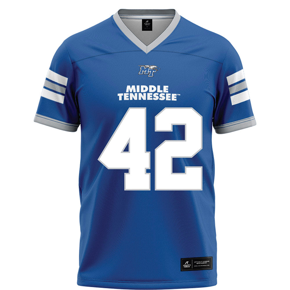 MTSU - NCAA Football : Evan Poticher - Blue Football Jersey