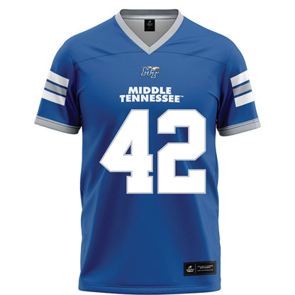MTSU - NCAA Football : Evan Poticher - Blue Football Jersey