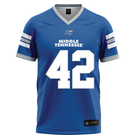 MTSU - NCAA Football : Evan Poticher - Blue Football Jersey