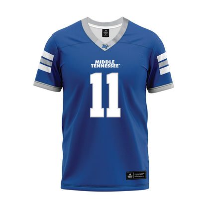 MTSU - NCAA Football : Brandon Buckner - Blue Premium Football Jersey-0
