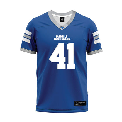 MTSU - NCAA Football : Christopher Kaup - Blue Premium Football Jersey-0