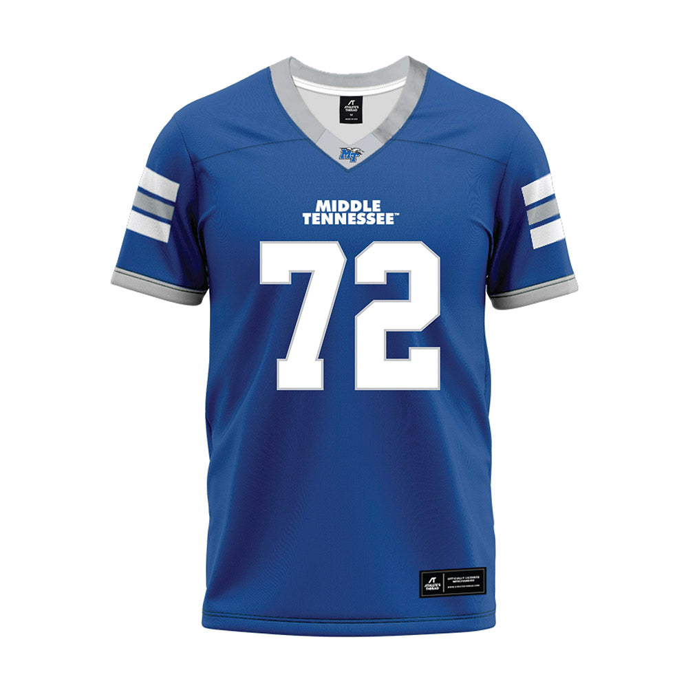 MTSU - NCAA Football : Morgan Scott - Blue Premium Football Jersey