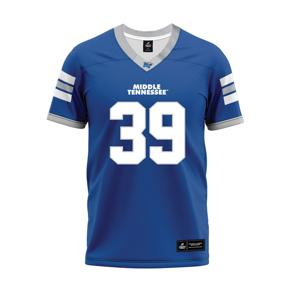 MTSU - NCAA Football : Jordan Beasley - Blue Premium Football Jersey