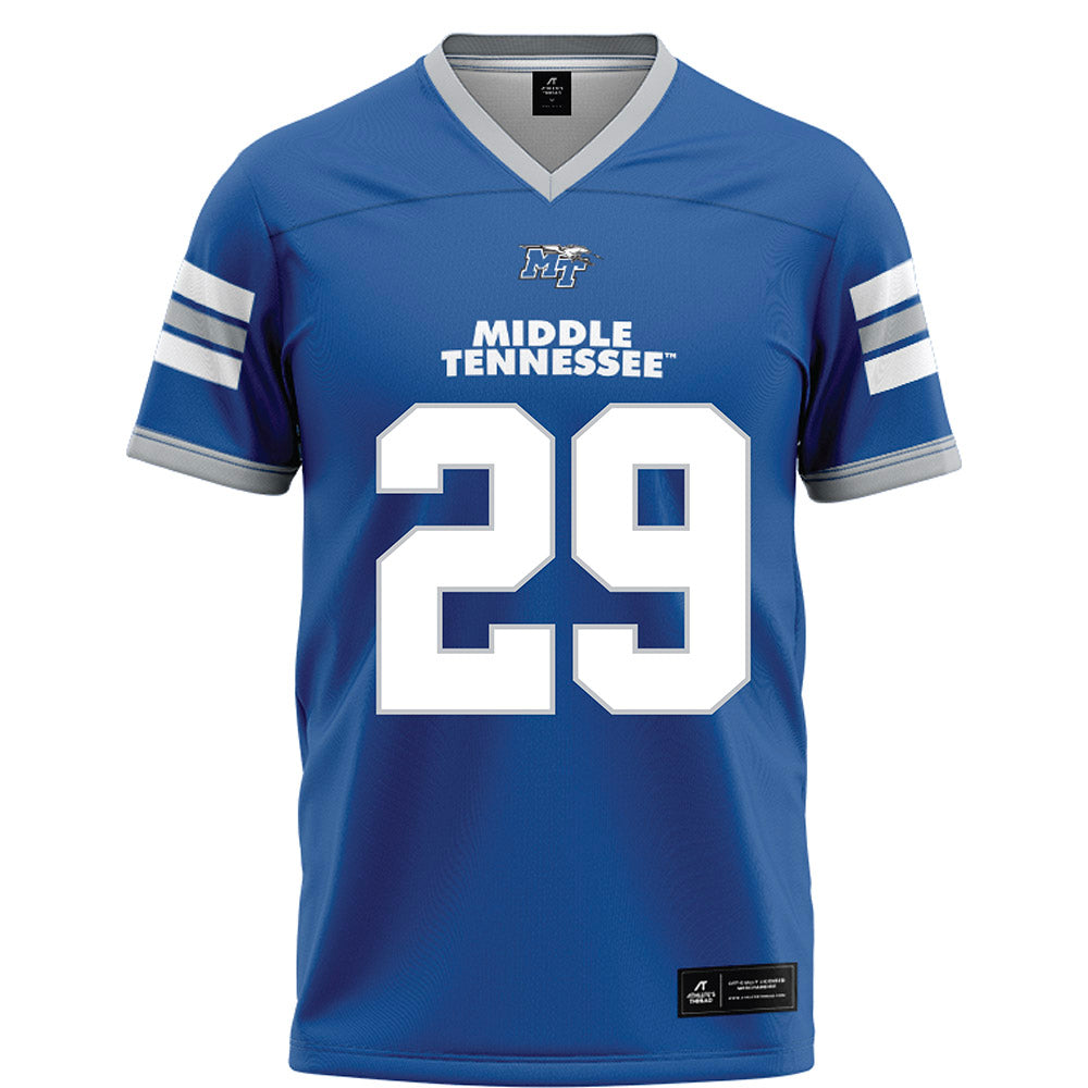 MTSU - NCAA Football : Dominic Taylor - Blue Football Jersey-0