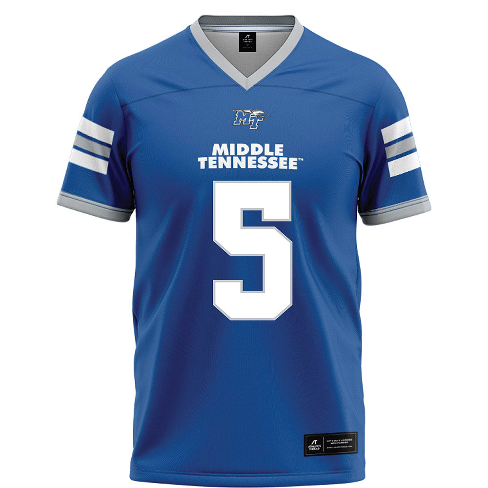 MTSU - NCAA Football : Myles Butler - Blue Football Jersey