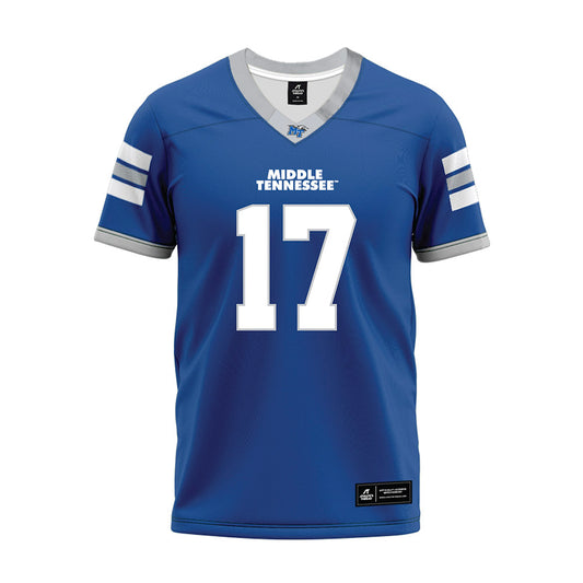 MTSU - NCAA Football : Gamarion Carter - Blue Premium Football Jersey