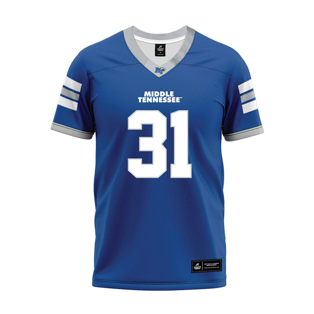 MTSU - NCAA Football : Mathias Malaki-Donaldson - Blue Premium Football Jersey-0