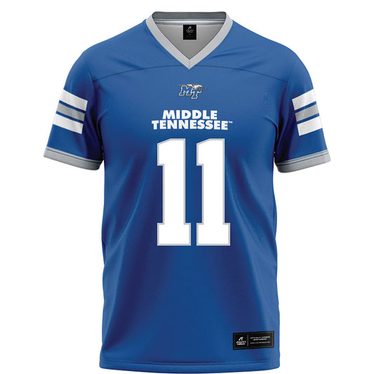 MTSU - NCAA Football : Nicholas Vattiato - Blue Football Jersey