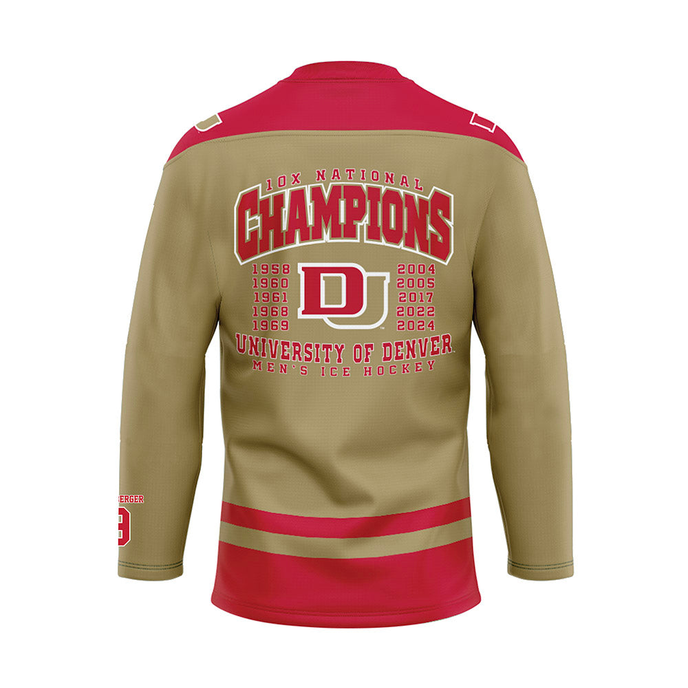 DU - NCAA Men's Ice Hockey : Boston Buckberger - Fashion Jersey Hockey Jersey-1