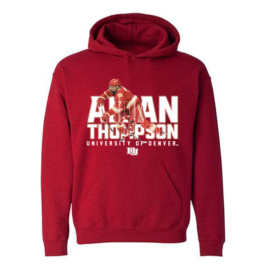 DU - NCAA Men's Ice Hockey : Aidan Thompson -  Individual Caricature Hooded Sweatshirt
