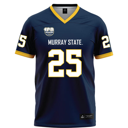 Murray State - NCAA Football : KaDarius Barnes - 100th Year Navy Football Jersey