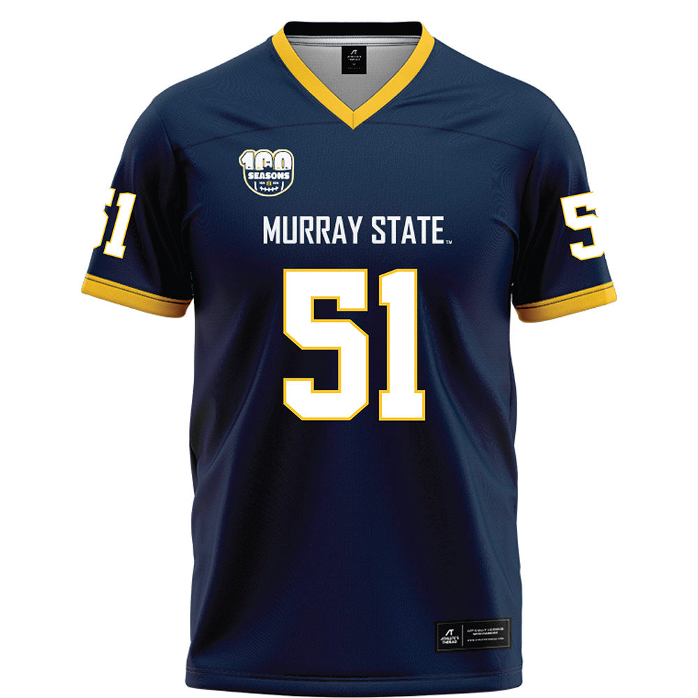 Murray State - NCAA Football : Jackson Oxley - 100th Year Navy Football Jersey