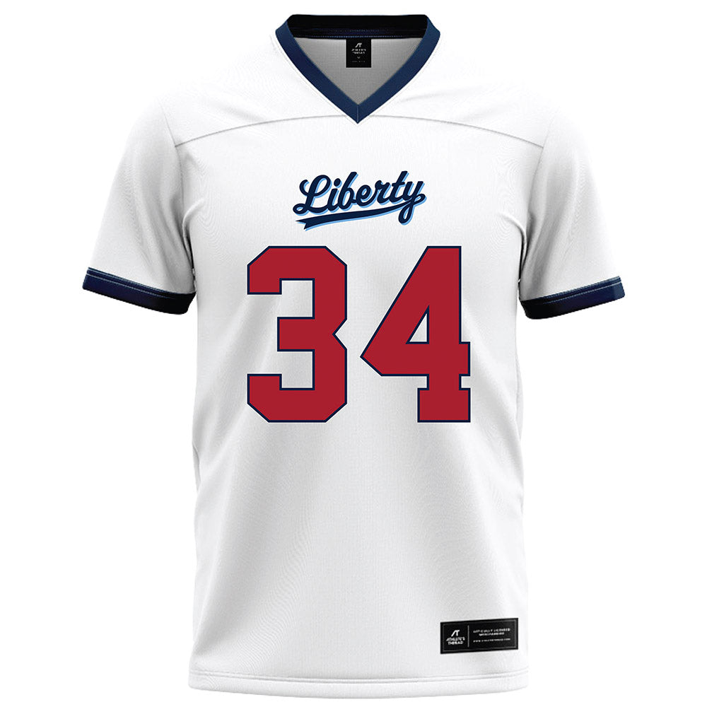Liberty - NCAA Football : Seneca Moore Jr. - White Football Jersey-0