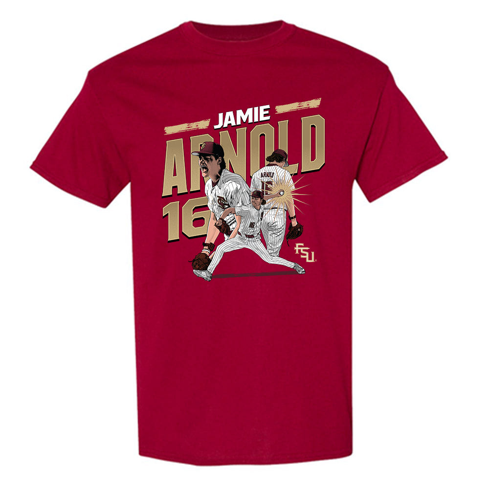 FSU - NCAA Baseball : Jamie Arnold - Individual Player Collage T-Shirt-0