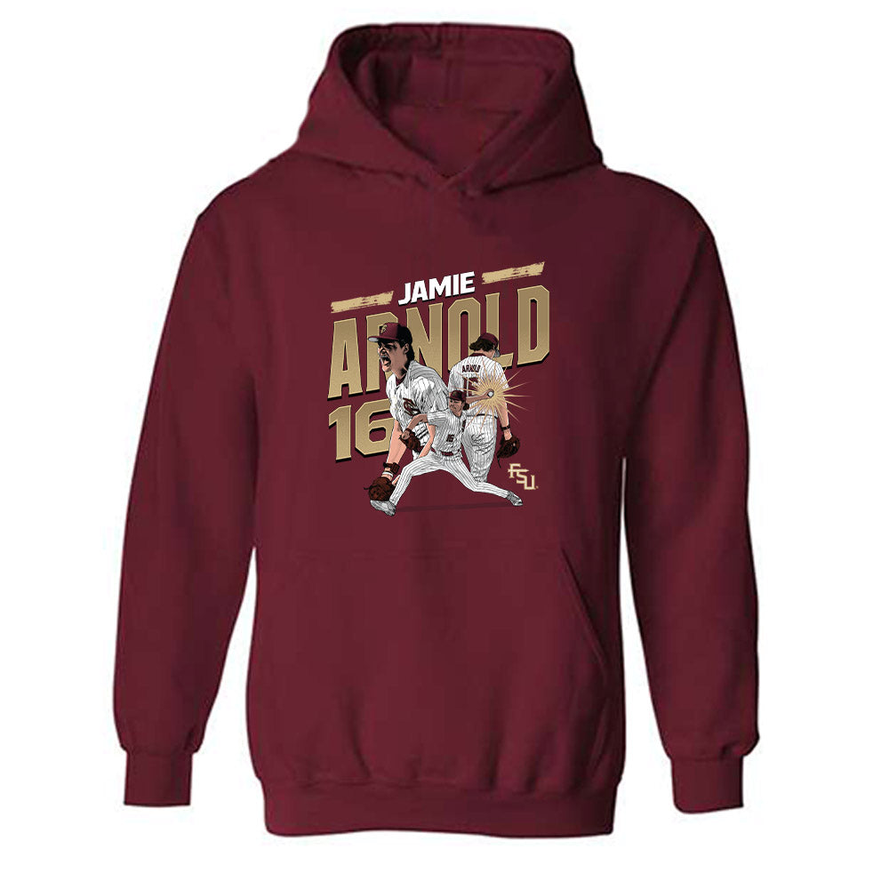 FSU - NCAA Baseball : Jamie Arnold - Individual Player Collage Hooded Sweatshirt-0