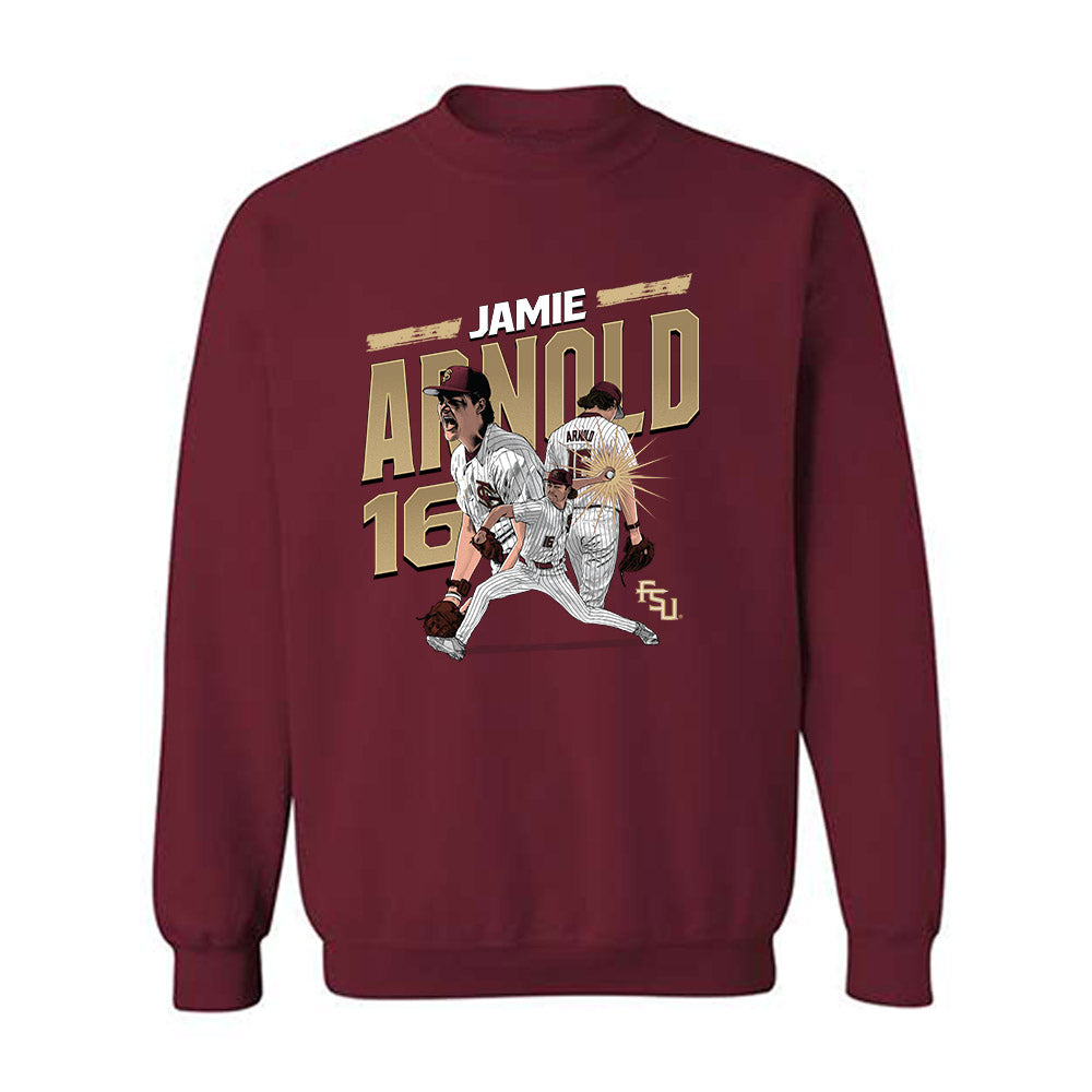 FSU - NCAA Baseball : Jamie Arnold - Individual Player Collage Crewneck Sweatshirt-0