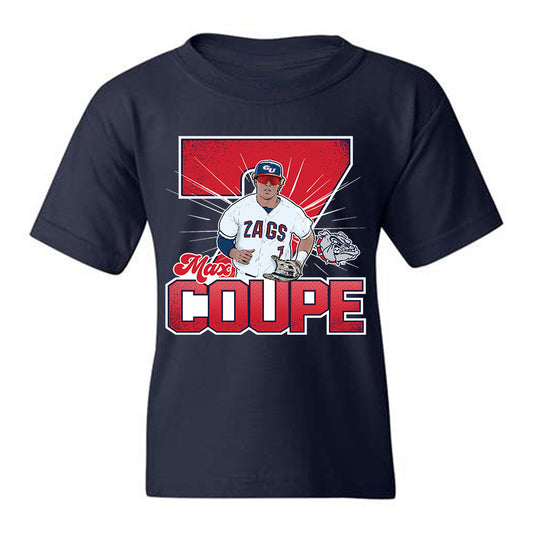 Gonzaga - NCAA Baseball : Max Coupe -  Youth T-Shirt Individual Caricature