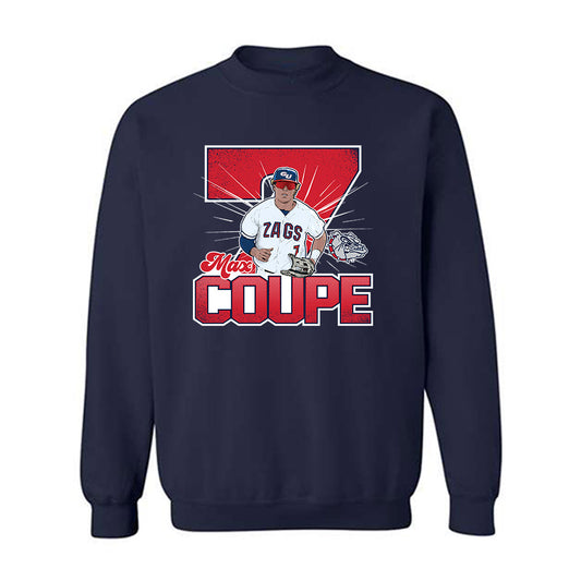Gonzaga - NCAA Baseball : Max Coupe -  Crewneck Sweatshirt Individual Caricature