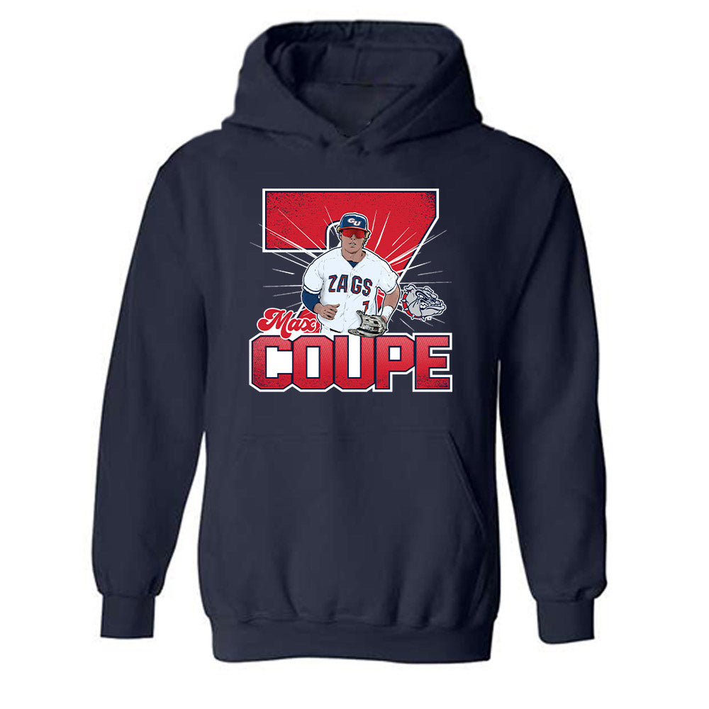 Gonzaga - NCAA Baseball : Max Coupe -  Hooded Sweatshirt Individual Caricature