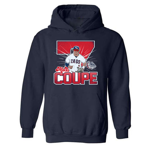 Gonzaga - NCAA Baseball : Max Coupe -  Hooded Sweatshirt Individual Caricature
