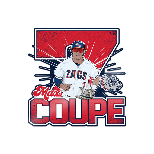 Gonzaga - NCAA Baseball : Max Coupe -  Sticker Individual Caricature