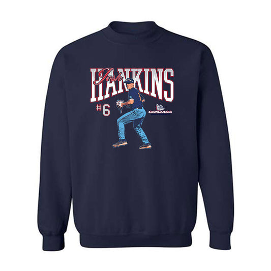 Gonzaga - NCAA Baseball : Josh Hankins -  Crewneck Sweatshirt Individual Caricature