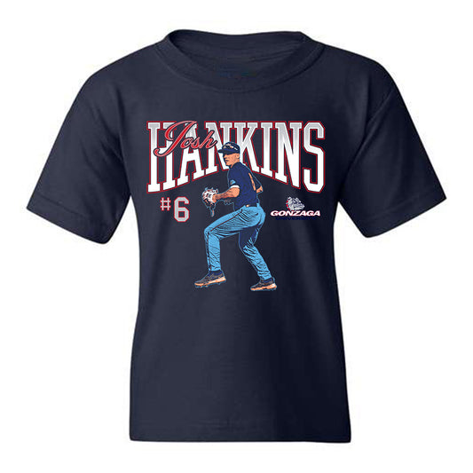 Gonzaga - NCAA Baseball : Josh Hankins -  Youth T-Shirt Individual Caricature