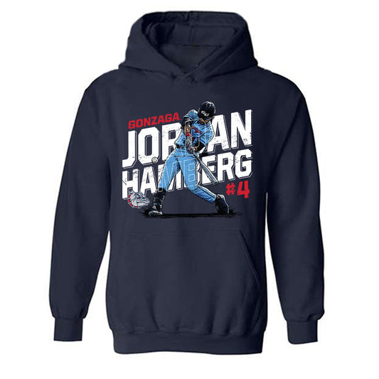 Gonzaga - NCAA Baseball : Jordan Hamberg -  Hooded Sweatshirt Individual Caricature
