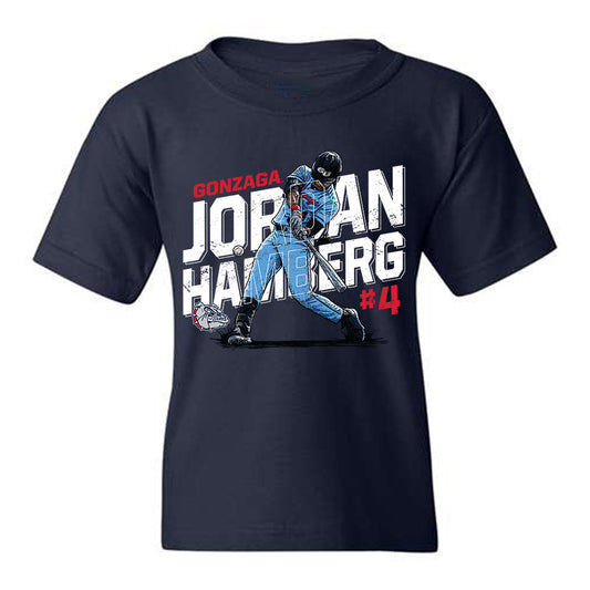 Gonzaga - NCAA Baseball : Jordan Hamberg -  Youth T-Shirt Individual Caricature