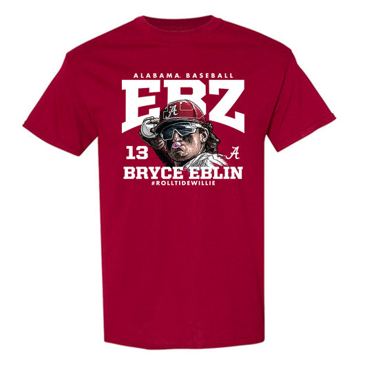 Alabama - NCAA Baseball :  Bryce Eblin  x Roll Tide Willie -  tshirt Individual Caricature