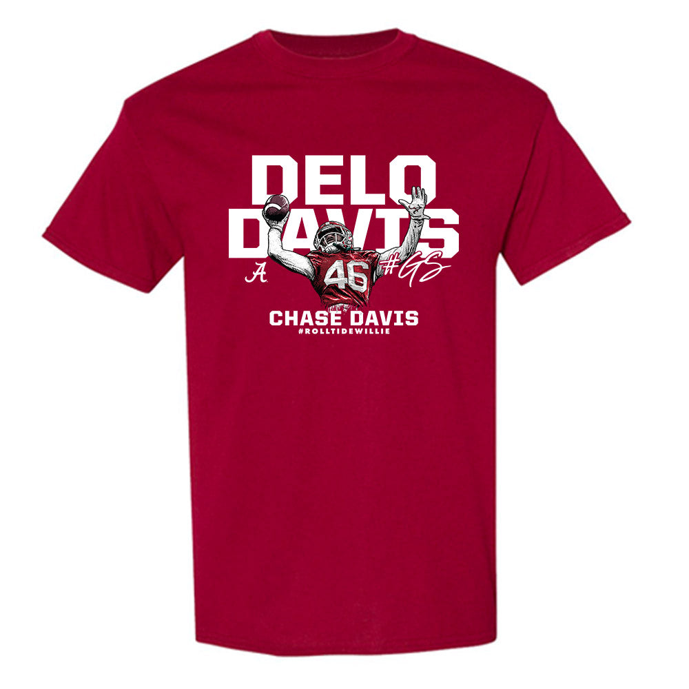 Alabama - NCAA Football :  Chase Davis  x Roll Tide Willie -  tshirt Individual Caricature