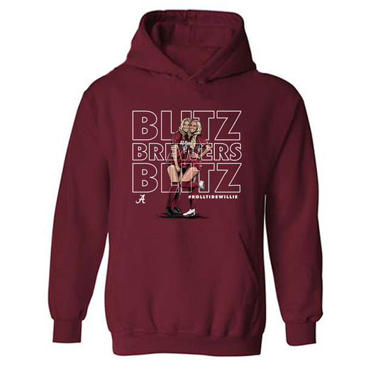 Alabama - NCAA Women's Soccer : Cali & Breezie Brewer x Roll Tide Willie - Hooded Sweatshirt Individual Caricature