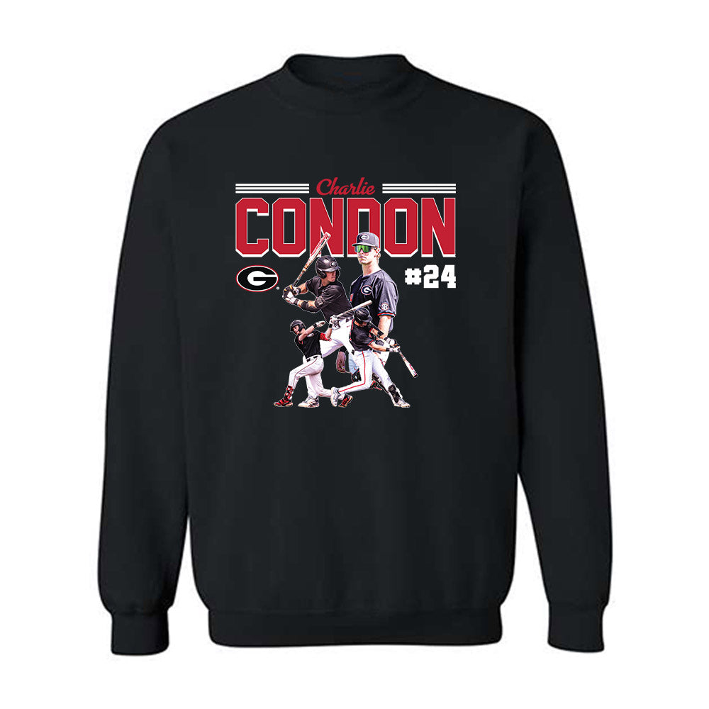 Georgia - NCAA Baseball : Charlie Condon - Player Collage Crewneck Sweatshirt-0