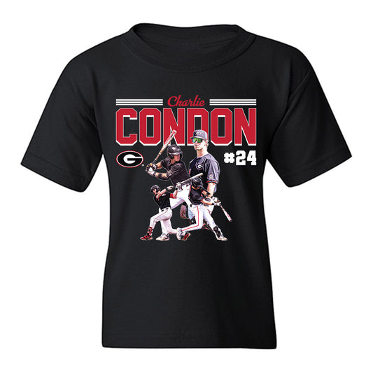 Georgia - NCAA Baseball : Charlie Condon - Player Collage Youth T-Shirt-0