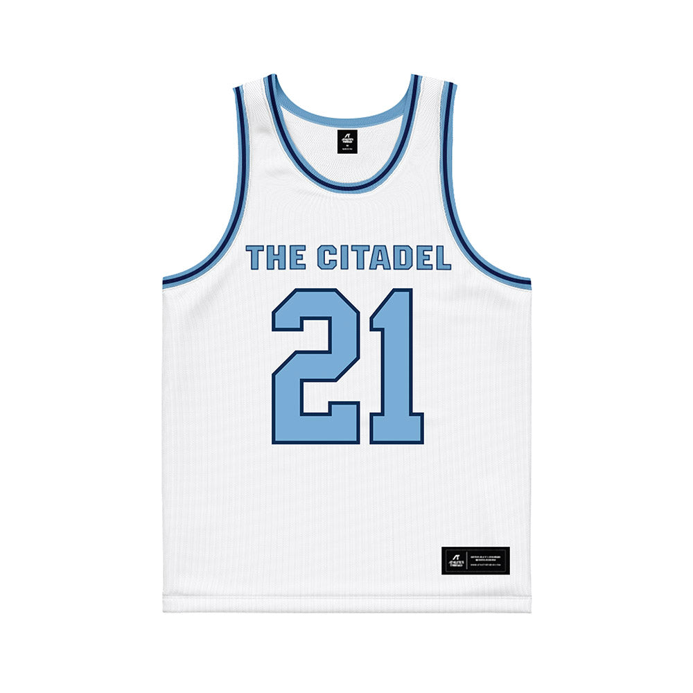 The Citadel - NCAA Men's Basketball : Cole Alexander - White Basketball Jersey-0