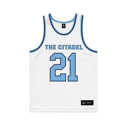 The Citadel - NCAA Men's Basketball : Cole Alexander - White Basketball Jersey-0