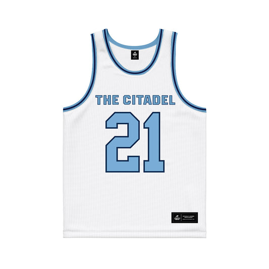 The Citadel - NCAA Men's Basketball : Cole Alexander - White Basketball Jersey-0
