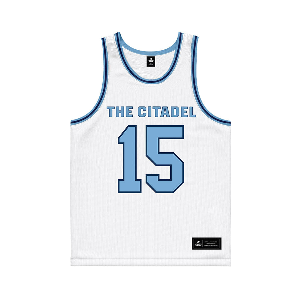 The Citadel - NCAA Men's Basketball : Chase Williams - White Basketball Jersey-0