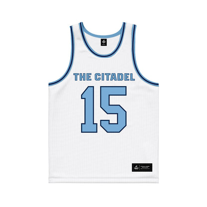 The Citadel - NCAA Men's Basketball : Chase Williams - White Basketball Jersey-0