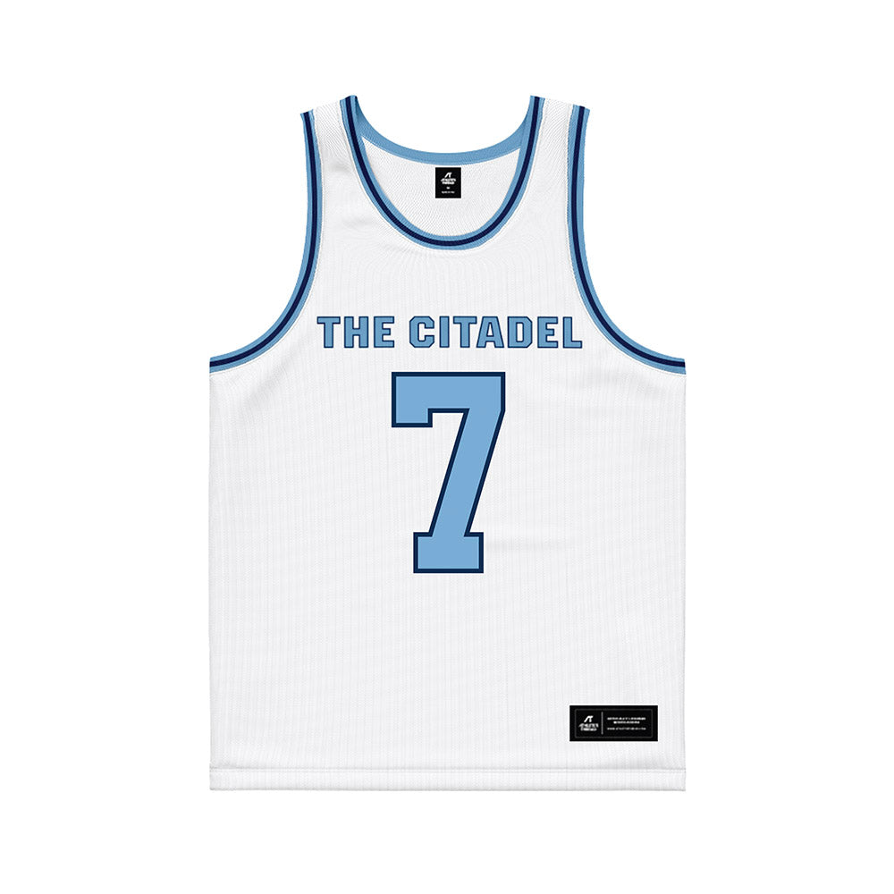 The Citadel - NCAA Men's Basketball : Gabriel Hernandez - White Basketball Jersey-0